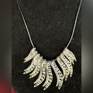 Cool Silvertone Statement Pendant Necklace!
